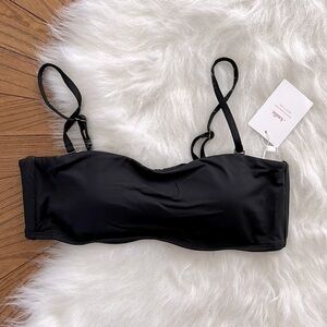 Andie Swim Rio Convertible Bikini‎ Bandeau Bikini Top Size M Black Beach Resort